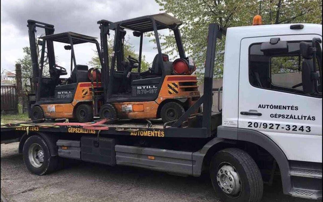 Targoncák szállítása autómentővel